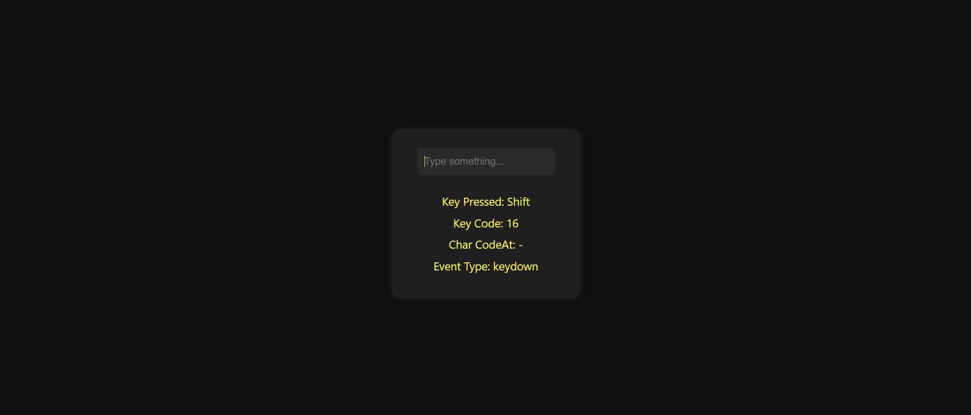 keyboard events