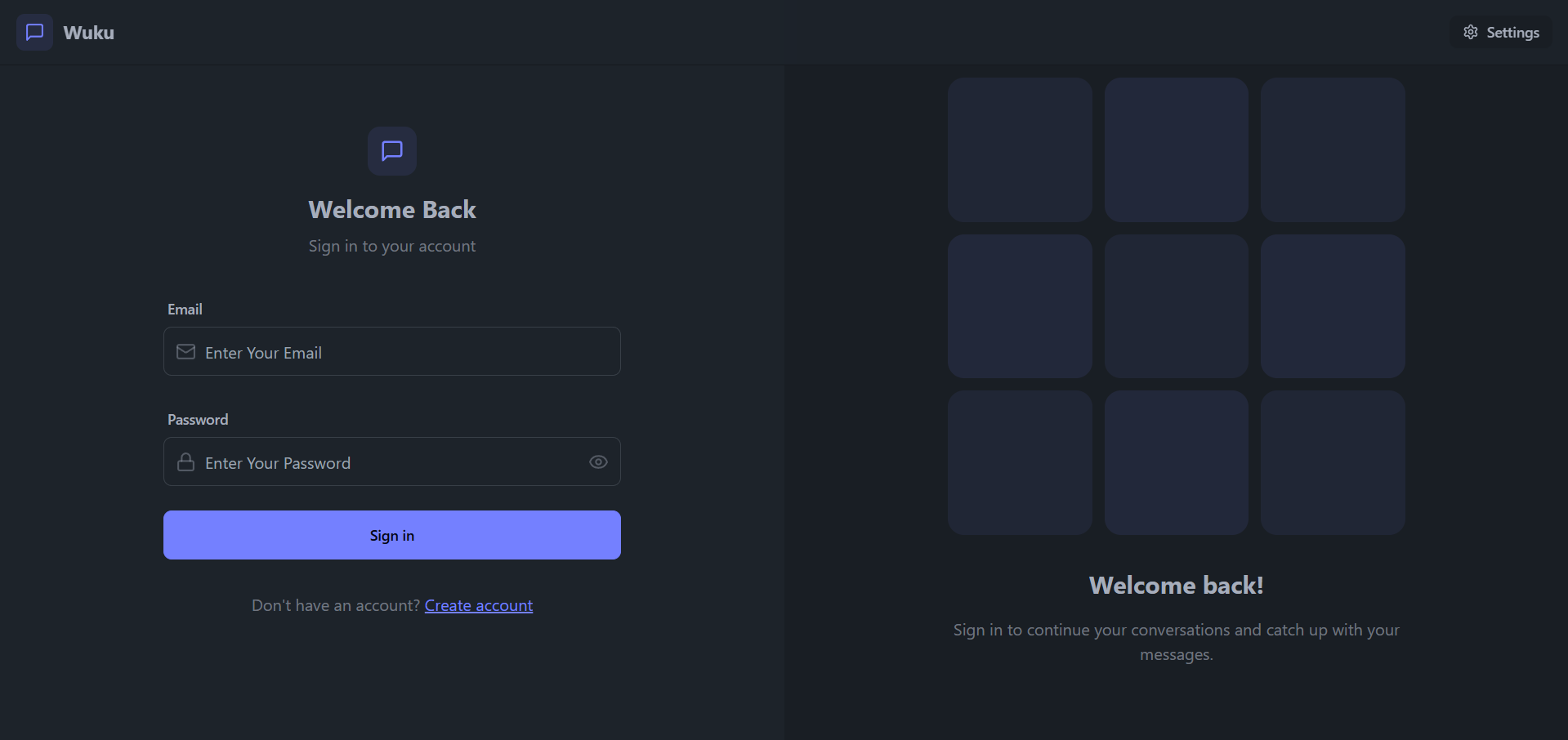 chat app home page